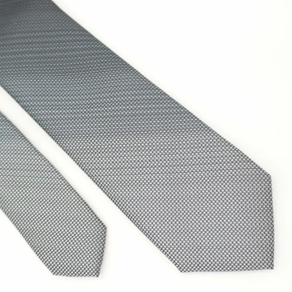 Express Gradient Gray Check Woven Polyester Skinng Tie